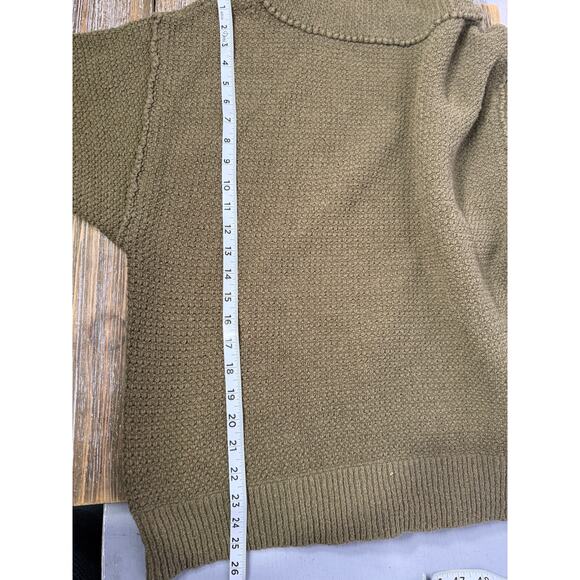 Free People Sweater Knit Cozy Mock Neck Army Green Womens XS - Picture 7 of 10
